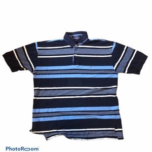 tommy hilfiger striped blue and white shirt